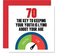 Divertidas tarjetas de 70 cumpleaños para hombres y mujeres, clave para jóvenes, tarjeta de feliz cumpleaños para papá, mamá, bisabuelo, abuelo, niñera, abuela, tío y tía, 145 mm, divertidas tarjetas