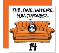 Divertidas tarjetas de cumpleaños 14 para niños y niñas, The One Where - Divertida tarjeta de cumpleaños para hijo, hija, hermano, hermana, nieto, nieta, sobrina, sobrino, tarjetas de felicitación,
