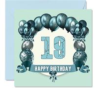 Divertidas tarjetas de cumpleaños 19 para hombres, globos de cumpleaños, tarjeta de feliz cumpleaños para hijo, sobrino, sobrina, hermana, primo, hermano, nieta, hija, nieto, tarjetas de felicitación,
