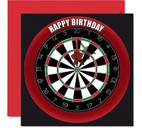 Divertidas Tarjetas de cumpleaños 40 para Hombres y Mujeres, Tablero de Dardos, Tarjeta de Feliz cumpleaños para papá, mamá, Hermano, Hermana, Abuelo, niñera, tío y tía, 145 mm x 145 mm, Dardos