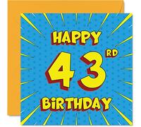 Divertidas tarjetas de cumpleaños 43 para hombres y mujeres, cómics, tarjeta de feliz cumpleaños para hermana, niñera, abuelo, papá, mamá, hermano, tía, tío y abuela, tarjetas de felicitación de 145