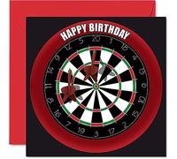 Divertidas tarjetas de cumpleaños 49 para hombres y mujeres, tablero de dardos, tarjeta de feliz cumpleaños para papá, mamá, hermano, hermana, abuelo, niñera, tío y tía, 145 mm x 145 mm, dardos