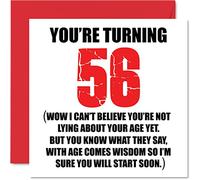 Divertidas tarjetas de cumpleaños 56 para hombres y mujeres, tarjeta de cumpleaños divertida para papá, mamá, abuelo, niñera, abuela, tío, tía, primo, amigo, 145 mm x 145 mm, tarjetas de felicitación