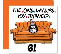 Divertidas tarjetas de cumpleaños 61 para hombres y mujeres, The One Whot, divertida tarjeta de cumpleaños para papá, mamá, abuelo, abuela, tía, primo, 145 mm x 145 mm, tarjeta de felicitación de 61