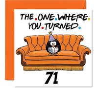 Divertidas tarjetas de cumpleaños 71 para hombres y mujeres, The One Whot, divertida tarjeta de cumpleaños para papá, mamá, bisabuelo, abuelo, abuela, tía, tía, 145 mm x 145 mm, tarjeta de