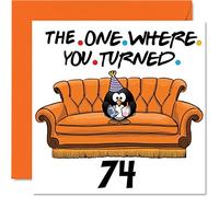 Divertidas tarjetas de cumpleaños 74 para hombres y mujeres, The One Whot, divertida tarjeta de cumpleaños para papá, mamá, bisabuelo, abuelo, abuela, tía, tía, 145 mm x 145 mm, tarjeta de