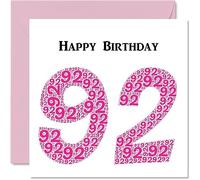 Divertidas tarjetas de cumpleaños 92 para mujer, Shapecloud - Tarjeta de feliz cumpleaños para bisabuelo, abuelo, niñera, abuela, abuela, abuela, abuela, abuela, abuela, papá, mamá, 145 mm x 145 mm,