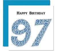 Divertidas tarjetas de cumpleaños 97 para hombres, Shapecloud - Tarjeta de feliz cumpleaños para abuelo abuelo, niñera, abuela, abuela, abuela, abuela, papá, mamá, tarjetas de felicitación de 145 mm x