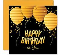 Divertidas tarjetas de cumpleaños con globos para hombres, mujeres, él, ella, feliz cumpleaños para ti, tarjeta de feliz cumpleaños para mamá, papá, hermano, hermana, hijo, hija, tía, tío, Nan Grandad, tarjetas de felicitación de cumpleaños de 145 mm x 145 mm