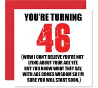 Divertidas tarjetas de cumpleaños de 46 para hombres y mujeres, para empezar a mentir, divertida tarjeta de cumpleaños para papá, mamá, hermano, hermana, abuelo, niñera, abuela, tío, tía, 145 mm x 145 mm tarjetas de felicitación de humor de broma grosera