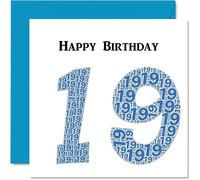 Divertidas tarjetas de cumpleaños número 19 para hombres - Shapecloud - Tarjeta de feliz cumpleaños para hijo, hija, hermano, hermana, nieto, nieta, sobrino, primo, 145 mm, tarjetas de felicitación