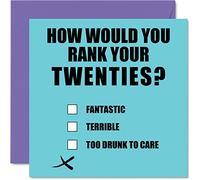 Divertidas tarjetas de cumpleaños número 30 para hombres y mujeres, rango de veinte años, tarjeta de feliz cumpleaños para hijo, hija, hermano, hermana, nieto, nieta, sobrino, tío, 145 mm x 145 mm,