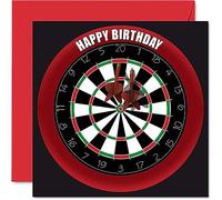 Divertidas tarjetas de cumpleaños número 41 para hombres y mujeres, tablero de dardos, tarjeta de feliz cumpleaños para papá, mamá, hermano, hermana, abuelo, niñera, abuela, tío, tía, 145 mm x 145 mm,