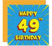 Divertidas tarjetas de cumpleaños número 49 para hombres y mujeres, cómic, tarjeta de feliz cumpleaños para hermana, niñera, abuelo, papá, mamá, hermano, tía, tío, abuela, tarjetas de felicitación de