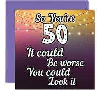 Divertidas tarjetas de cumpleaños número 50 para hombres y mujeres - Look It - Divertida tarjeta de cumpleaños para papá, mamá, abuelo, niñera, abuela, tío, tía, primo, amigo, tarjetas de felicitación