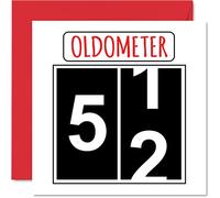 Divertidas tarjetas de cumpleaños número 52 para hombres y mujeres - Oldometer - Tarjeta de feliz cumpleaños para papá, mamá, abuelo, niñera, abuela, tío, tía, primo, amigo, tarjetas de felicitación