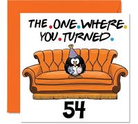 Divertidas tarjetas de cumpleaños número 54 para hombres y mujeres - The Where - Divertida tarjeta de cumpleaños para papá, mamá, abuelo, niñera, abuela, tío, tía, primo, amigo, tarjetas de