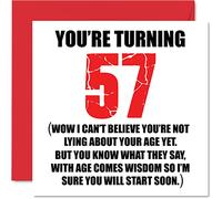 Divertidas tarjetas de cumpleaños número 57 para hombres y mujeres, divertida tarjeta de cumpleaños para papá, mamá, abuelo, niñera, abuela, tío, tía, primo, amigo, 145 mm, tarjetas de felicitación