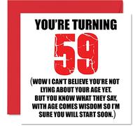 Divertidas tarjetas de cumpleaños número 59 para hombres y mujeres, divertida tarjeta de cumpleaños para papá, mamá, abuelo, niñera, abuela, tío, tía, primo, amigo, 145 mm, tarjetas de felicitación