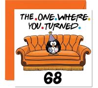 Divertidas tarjetas de cumpleaños número 68 para hombres y mujeres - The Where - Divertida tarjeta de cumpleaños para papá, mamá, abuelo, niñera, abuela, tío y primo, tarjetas de felicitación de 145