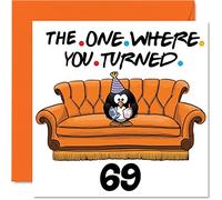 Divertidas tarjetas de cumpleaños número 69 para hombres y mujeres - The Where - Divertida tarjeta de cumpleaños para papá, mamá, abuelo, niñera, abuela, tío y primo, tarjetas de felicitación de 145