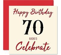 Divertidas tarjetas de cumpleaños número 70 para hombres y mujeres - Reasons To - Tarjeta de feliz cumpleaños para papá, mamá, bisabuelo, abuelo, niñera, abuela, tío y tía, tarjetas de felicitación de
