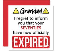 Divertidas tarjetas de cumpleaños número 80 para abuelo, tus setenta han caducado, tarjeta de feliz cumpleaños para abuelo de parte de nieto y nieta, 145 mm, broma, humor, tarjetas de felicitación de