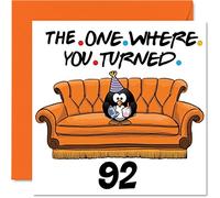 Divertidas tarjetas de cumpleaños número 92 para hombres y mujeres - The Where - Divertida tarjeta de cumpleaños para bisabuelo, abuelo, niñera, abuela, abuela, papá, mamá, tarjetas de felicitación de