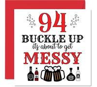 Divertidas tarjetas de cumpleaños número 94 para hombres y mujeres, con hebilla, tarjeta de feliz cumpleaños para bisabuelo, abuelo, niñera, abuela, abuela, papá, mamá, tarjetas de felicitación de 145