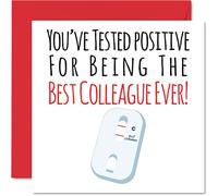 Divertidas tarjetas de cumpleaños para compañeros de trabajo, mejor compañero positivo, tarjeta de feliz cumpleaños para colegas de amigos, compañeros de trabajo, regalos de cumpleaños de 145 mm x 145 mm, tarjetas de felicitación de amistad de regalo