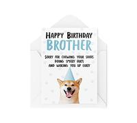 Divertidas tarjetas de cumpleaños para hermano del perro, tarjetas de felicitación para amantes de mascotas en su cumpleaños, tarjeta de perrito perdón por pedos despertar temprano CBH242