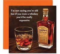 Divertidas tarjetas de cumpleaños para hombres, whisky vintage, tarjetas de cumpleaños masculinas groseras para hombres, humor, papá, marido, tío, cuñado, yerno, abuelo, 145 mm, Whisky Bday Man