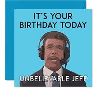 Divertidas tarjetas de cumpleaños para hombres y él - Increíble Jeff - Tarjeta de feliz cumpleaños de fútbol de broma para papá, hijo, hermano, tío, abuelo, amigo, bromas, regalos de cumpleaños, 145