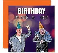 Divertidas tarjetas de cumpleaños para hombres y mujeres, expectativas vs realidad, tarjeta de cumpleaños de broma para hermano, hermana, amigo, colega, hijo, hija, tía, tío, tarjetas de felicitación