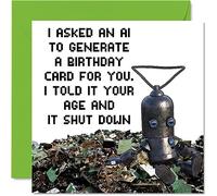 Divertidas tarjetas de cumpleaños para hombres y mujeres, inteligencia artificial AI, tarjeta de feliz cumpleaños para mamá, papá, hermano, hermana, hijo, hija, abuela, abuelo, 145 mm x 145 mm,