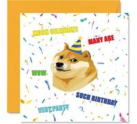 Divertidas tarjetas de cumpleaños para hombres y mujeres, Meme Doge, tarjetas de cumpleaños groseras para mamá, papá, hermano, hermana, hijo, hija, abuela, abuelo, tarjetas de felicitación de 145 mm x