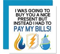 Divertidas tarjetas de cumpleaños para hombres y mujeres, sin facturas de regalo para pagar, tarjeta humorística para cualquier ocasión tanto para niños como para niñas, tarjetas de felicitación de 145 mm x 145 mm, humor de broma, regalos de boda 20, 30, 40, 50, 60