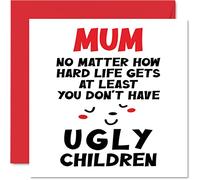Divertidas tarjetas de cumpleaños para mamá, niños feos, broma, tarjeta de feliz cumpleaños para mamá de parte de hija hijo, regalos de cumpleaños para madre, tarjetas de felicitación para el día de