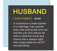 Divertidas tarjetas de cumpleaños para marido, prometido, definición, propuesta de broma, tarjeta de feliz cumpleaños de esposa, pareja, prometida, regalos de cumpleaños para marido, 145 mm x 145 mm, bromas de compromiso, tarjetas de felicitación de regalo