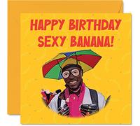 Divertidas tarjetas de cumpleaños para mujeres y ella, diseño de plátano sexy muy bueno, muy agradable, tarjeta de cumpleaños para novia, novio, marido, esposa, amigo, hombres, él, 145 mm x 145 mm, tarjetas de felicitación humorísticas
