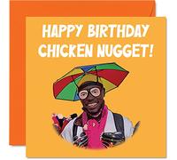 Divertidas tarjetas de cumpleaños para mujeres y ella - Nugget Very Good Very Nice - Tarjeta de cumpleaños de bromas para novia, novio, marido, esposa, amigo, hombres, él, 145 mm x 145 mm, tarjetas de felicitación humorísticas de meme broma