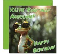 Divertidas tarjetas de cumpleaños para mujeres y hombres, gafas de sol de rana geniales, tarjeta de feliz cumpleaños para mamá, papá, hermano, hermana, tío, tía, primo, abuelo, niñera, amigo, 145 mm x