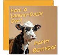 Divertidas tarjetas de cumpleaños para mujeres y hombres, gafas de sol de vaca, tarjeta de feliz cumpleaños para mamá, papá, hermano, hermana, tío, tía, primo, abuelo, niñera, amigo, 145 mm x 145 mm,