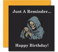 Divertidas tarjetas de cumpleaños para mujeres y hombres, recordatorio de dibujos animados de la parca, tarjeta de feliz cumpleaños grosera para mamá, papá, hermano, hermana, hijo, hija, abuela,