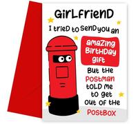 Divertidas tarjetas de cumpleaños para novia, postman told me to get out, tarjeta de cumpleaños humorística para ella, saludos de broma para mujeres, tarjeta de cumpleaños sarcástica para novia