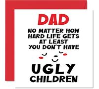 Divertidas tarjetas de cumpleaños para papá - Papá niños feos - Tarjeta de feliz cumpleaños de hijo e hija, regalos del padre, tarjetas de felicitación para el día del padre de 145 mm, regalo para
