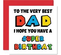 Divertidas tarjetas de cumpleaños para papá, tarjeta de cumpleaños para papá de parte de hijo e hija, regalos de videojuegos para padre, tarjetas de felicitación de cumpleaños de jugador de 145 mm