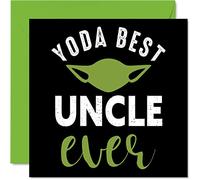 Divertidas tarjetas de cumpleaños para tío, Yoda Best, tarjeta de feliz cumpleaños para tío de sobrina, sobrino, regalos de cumpleaños de tío de bromas, 145 mm x 145 mm, tarjetas de felicitación de