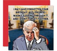 Divertidas tarjetas de cumpleaños tardías de Joe Biden para hombres y mujeres, Forgetful Joe, tarjeta de feliz cumpleaños para amigos, hermano, hermana, tía, tío, mamá, papá, abuela, abuelo, 145 mm x