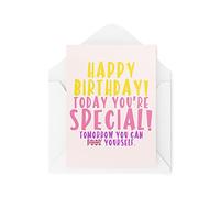 Divertidas tarjetas de felicitación de novedad | Feliz cumpleaños Today You're Special | Cumpleaños Novia Novio Mejor Amigo Bromas Divertido | CBH1264